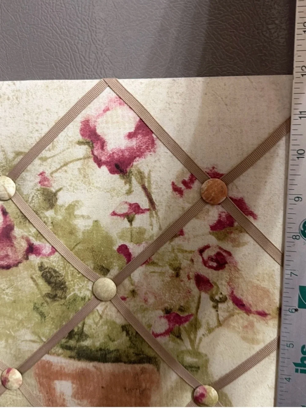 Magnetic Floral Bulletin Board Quilted 12x12 For Pictures Notes and More